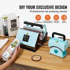 2 in 1 Tumbler and Hat Heat Press Machine Heat Machine for Caps Hats Mugs - 0