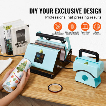 2 in 1 Tumbler and Hat Heat Press Machine Heat Machine for Caps Hats Mugs - 0