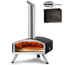 Outdoor Pizza Oven, 12-inch, Wood Pellet and Charcoal Fired Pizza Maker, Portable Outside Stainless Steel Pizza Grill with Pizza Stone, Waterproof Cover, Shovel, Wood Burner for Backyard Camping-9