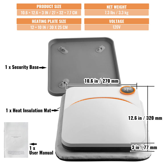 Heat Press 12 x 10 in Portable Easy Press Sublimation Transfer DIY T-shirt