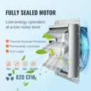 Shutter Exhaust Fan, 254 mm High-speed 1400RPM 753 CFM, Aluminum Wall Mount Attic Fan with AC-motor, Ventilation and Cooling for Greenhouses, Garages, Sheds, Shops-3