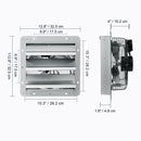 Shutter Exhaust Fan, 254 mm High-speed 1400RPM 753 CFM, Aluminum Wall Mount Attic Fan with AC-motor, Ventilation and Cooling for Greenhouses, Garages, Sheds, Shops-8