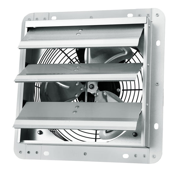 VEVOR Shutter Exhaust Fan, 254 mm High-speed 1400RPM 753 CFM, Aluminum Wall Mount Attic Fan with AC-motor, Ventilation and Cooling for Greenhouses, Garages, Sheds, Shops