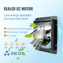Shutter Exhaust Fan, 305 mm /12 inch with Temperature Humidity Controller, EC-motor, 904 CFM, Variable Speed Adjustable Wall Mount Attic Fan, Ventilation and Cooling for Greenhouses, Garages, Sheds-4