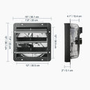 Shutter Exhaust Fan, 305 mm /12 inch with Temperature Humidity Controller, EC-motor, 904 CFM, Variable Speed Adjustable Wall Mount Attic Fan, Ventilation and Cooling for Greenhouses, Garages, Sheds-8