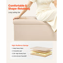 Foldable Storage Ottoman Bench, End of Bed Bench with Side Bags, Folding Upholstered Storage Chest Supports 660 lbs, Linen Bed Ottoman with Large Space for Living Room, Bedroom, Entryway, Beige-5