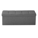 Foldable Storage Ottoman Bench, End of Bed Bench with Side Bags, Folding Upholstered Storage Chest Supports 660 lbs, Linen Bed Ottoman with Large Space for Living Room, Bedroom, Entryway, Grey-1