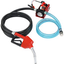 Fuel Transfer Pump, 12V DC, 10 GPM, 8 m Lift, Portable Electric Diesel Transfer Extractor Pump Kit with Automatic Shut-off Nozzle, Delivery & Suction Hose for Diesel, Kerosene, Transformer Oil-1