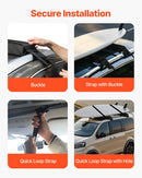 VEVOR Soft Roof Rack Pads 33in 176lbs Load Capacity for Kayak Canoe Surfboard Luggage-4