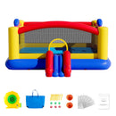 Inflatable Bounce House, Outdoor High Quality Playhouse Trampoline, Jumping Bouncer with Blower, Slide, and Storage Bag, Family Backyard Bouncy Castle, for Kid Ages 3_10 Years, 4.5x4.4x2m-1