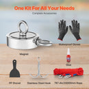 771 Kg Strong Fishing Magnet Kit Double Sided Pull Force Rope Carabiner-3