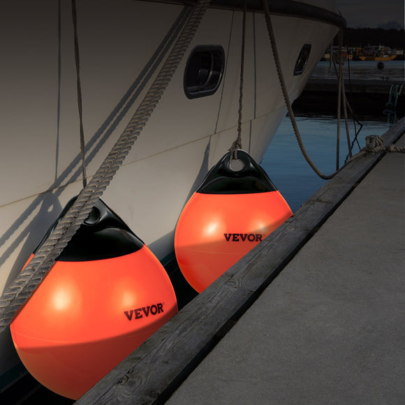 VEVOR Boat Buoy Balls, 15\" Diameter Inflatable Heavy-Duty Marine-Grade PVC Marker Buoys, Round Boat Mooring Buoys, Anchoring, Rafting, Marking, Fishing, Orange