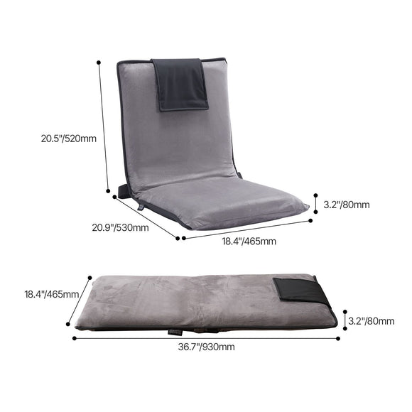 Floor Chair, 6-Position Adjustable Meditation Chair with Back Support, Folding Sofa Chair for Reading TV Watching and Gaming, Portable Floor Seat Lounge Sofa Chair for Kids Teens Adults, Gray