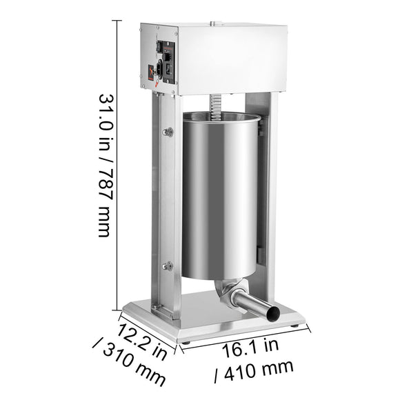 Electric Sausage Stuffer 15L Variable Speed Sausage Maker Stainless Steel