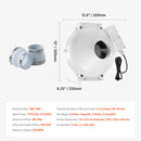 4" to 4.5" Radon Mitigation Fan System Quiet 190CFM Inline Duct Waterproof-7