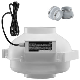 4" to 4.5" Radon Mitigation Fan System Quiet 380CFM Inline Duct Waterproof