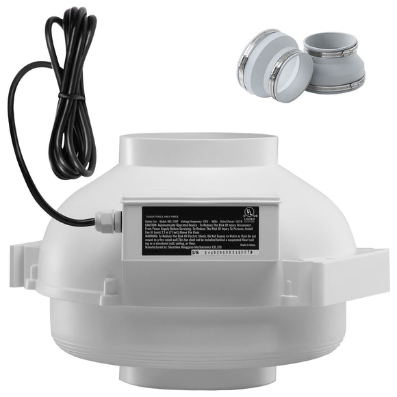 4" to 4.5" Radon Mitigation Fan System Quiet 380CFM Inline Duct Waterproof