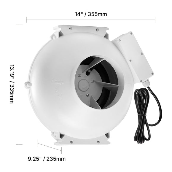 6" to 4.5" Radon Mitigation Fan System Kit Quiet 380 CFM Inline Duct Fan