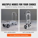 Aluminum Hand Truck, 2 in 1, 363 kg Max Load Capacity, Heavy Duty Industrial Convertible Folding Hand Truck and Dolly, Utility Cart Converts from Hand Truck to Platform Cart with Rubber Wheels-5