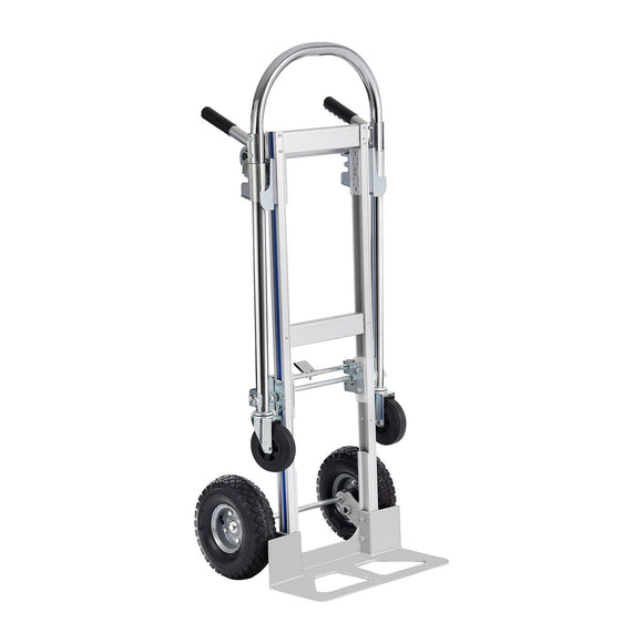 Aluminum Hand Truck, 2 in 1, 363 kg Max Load Capacity, Heavy Duty Industrial Convertible Folding Hand Truck and Dolly, Utility Cart Converts from Hand Truck to Platform Cart with Rubber Wheels