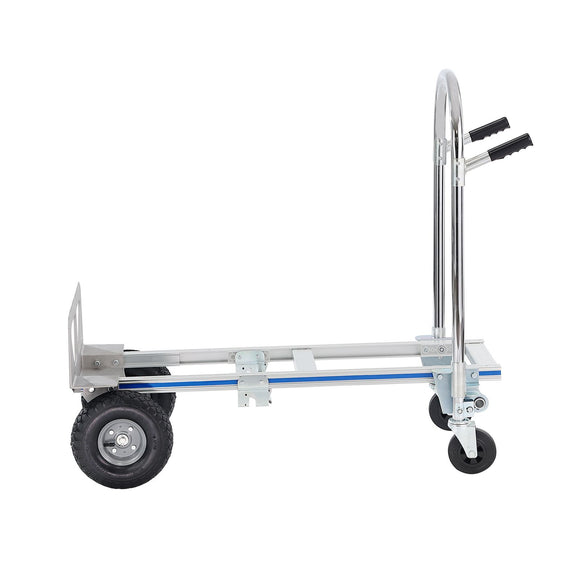 Aluminum Hand Truck, 2 in 1, 363 kg Max Load Capacity, Heavy Duty Industrial Convertible Folding Hand Truck and Dolly, Utility Cart Converts from Hand Truck to Platform Cart with Rubber Wheels