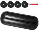Boat Fenders, 10" x 28" Ribbed Fender, 4 Pack Boat Bumpers, Hole Through Middle Ribbed Inflatable Boat Fender with 4 Ropes, for Pontoon Boat Sailboat, Ski Boat, Black-1