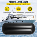 Boat Fenders, 10" x 28" Ribbed Fender, 4 Pack Boat Bumpers, Hole Through Middle Ribbed Inflatable Boat Fender with 4 Ropes, for Pontoon Boat Sailboat, Ski Boat, Black-3