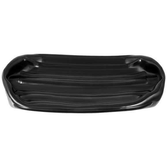 Boat Fenders, 10" x 28" Ribbed Fender, 4 Pack Boat Bumpers, Hole Through Middle Ribbed Inflatable Boat Fender with 4 Ropes, for Pontoon Boat Sailboat, Ski Boat, Black