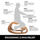Ergonomic Kneeling Chair Heavy Duty Better Posture Kneeling Stool Office Chair Home for Body Shaping Relieveing Stress Meditation Desk Computer Kneeling Stool Chair-2
