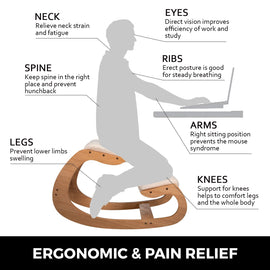 Ergonomic Kneeling Chair Heavy Duty Better Posture Kneeling Stool Office Chair Home for Body Shaping Relieveing Stress Meditation Desk Computer Kneeling Stool Chair - 0