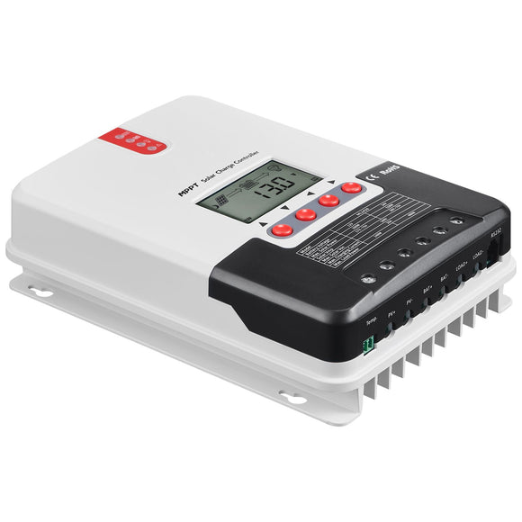 20A MPPT Solar Charge Controller, Auto DC Input, Solar Panel Regulator Charger with LCD Display Temperature Sensor Cable, for Sealed(AGM), Gel, Flooded and Lithium Battery Charging