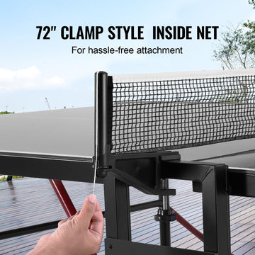 Ping Pong Table Foldable Table Tennis Game Table Indoor Outdoor with Net - 0