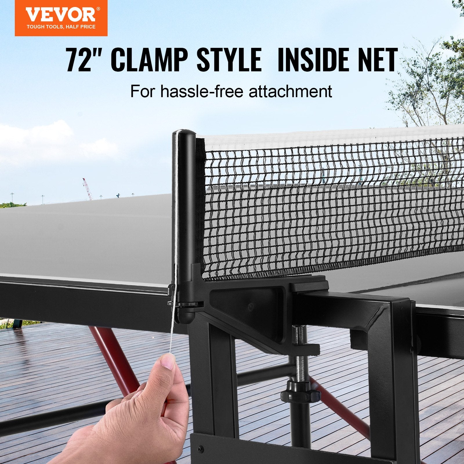VEVOR Ping Pong Table Foldable Table Tennis Game Table Indoor Outdoor with Net - 0