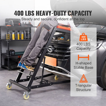 Automotive Topside Creeper, with Adjustable Height 48" to 76", 181.44KGS Capacity High Creeper, 4 Swivel Caster Wheels, Heavy Duty Foldable Creeper for Auto Repair and Maintenance - 0
