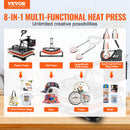 VEVOR 1400W Heat Press Machine 8 In 1 Sublimation Steel Frame Heat Presses with Temperature And Time Control (12X15INCH 8IN1)-2