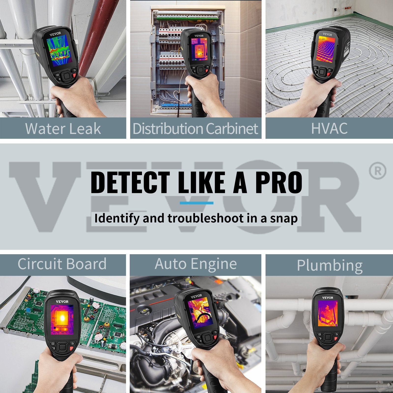 VEVOR Infrared Thermal Imager Visible Light Camera 2MP IR Resolution 240x180 - 0