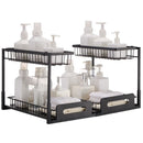 2-Tier Wire Pull Out Cabinet Under Sink Basket Organizer 10.7"x14.2" 2PCS-1