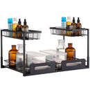 2-Tier Wire Pull Out Cabinet Under Sink Basket Organizer 10.7"x14.2" 2PCS-12