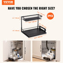 VEVOR 2-Tier Wire Pull Out Cabinet Under Sink Basket Organizer 10.7"x14.2" 2PCS-2