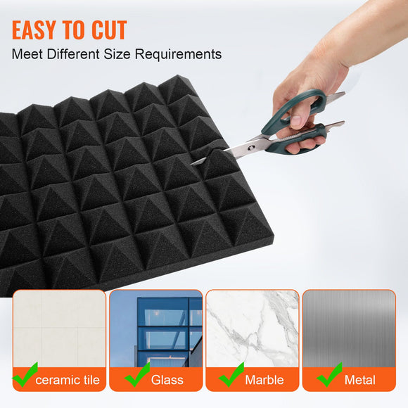 Acoustic Foam Panels 24 Pack 12 x 12 x 2 in for Studio Wall and Ceiling