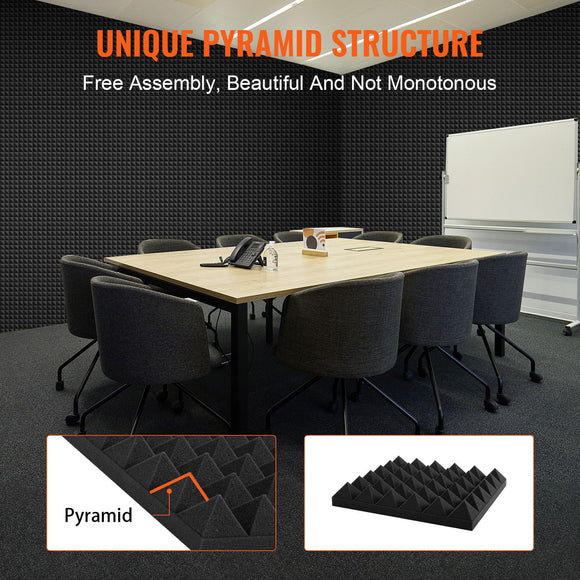 Acoustic Foam Panels 24 Pack 12 x 12 x 2 in for Studio Wall and Ceiling