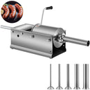 Manual Sausage Stuffer, 3 L / 7 LBS Horizontal Sausage Machine, Dual-Speed Meat Stuffer, Made of Food-Grade 304 Stainless Steel, Includes 5 Stuffing Tubes, for Home Kitchen Restaurant Commercial-1