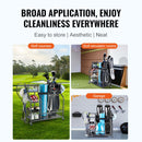 Golf Storage Garage Organizer, 2 Golf Bag Stand Holder and Other Sports Equipment Storage Rack, Rolling Ball Cart on Wheels, Outdoor Sport Gear and Toy Storage with Baskets & Hooks, Steel, Black-6