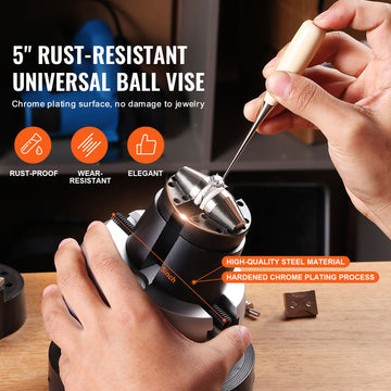 Engraving Block 5 inch Ball Vise Setting Jewelry Ball Vise Engraving with 34PCS Attachment and Rubber Base - 0