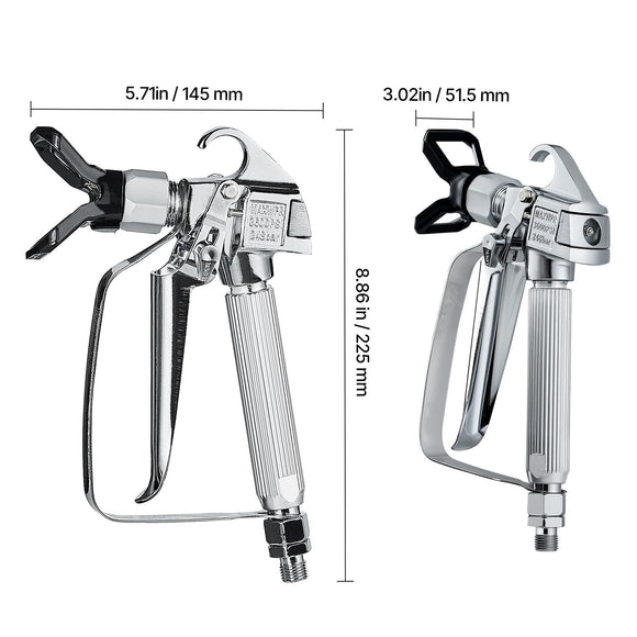 Airless Paint Spray Gun and Hose Kit 3600PSI with Extension Rods Filters