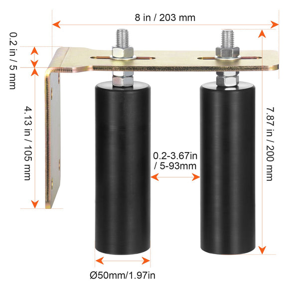 Sliding Gate Kit 6” Rolling Hardware with L-Bracket Adjustable for Door