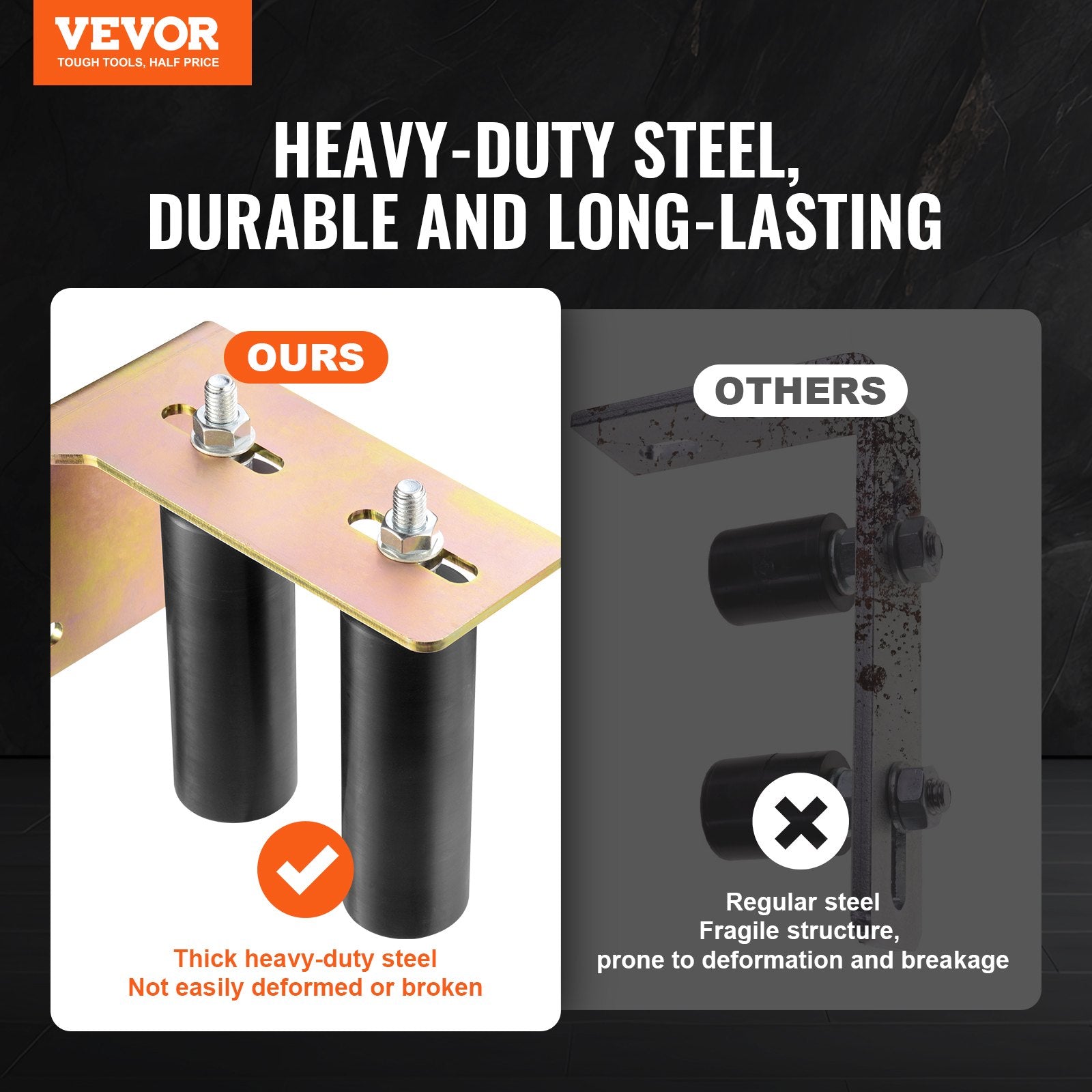 VEVOR Sliding Gate Kit 6” Rolling Hardware with L-Bracket Adjustable for Door - 0