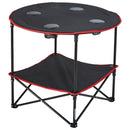 Folding Camping Table, Outdoor Portable Side Tables, Lightweight Fold Up Table, 600D Oxford Fabric & Steel Ultra Compact Work Table with Large Storage & Carry Bag, For Beach Picnic, 28.3"x24"-1