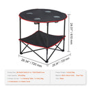Folding Camping Table, Outdoor Portable Side Tables, Lightweight Fold Up Table, 600D Oxford Fabric & Steel Ultra Compact Work Table with Large Storage & Carry Bag, For Beach Picnic, 28.3"x24"-7
