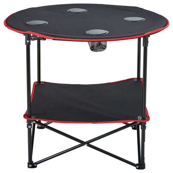 Folding Camping Table, Outdoor Portable Side Tables, Lightweight Fold Up Table, 600D Oxford Fabric & Steel Ultra Compact Work Table with Large Storage & Carry Bag, For Beach Picnic, 28.3"x24"
